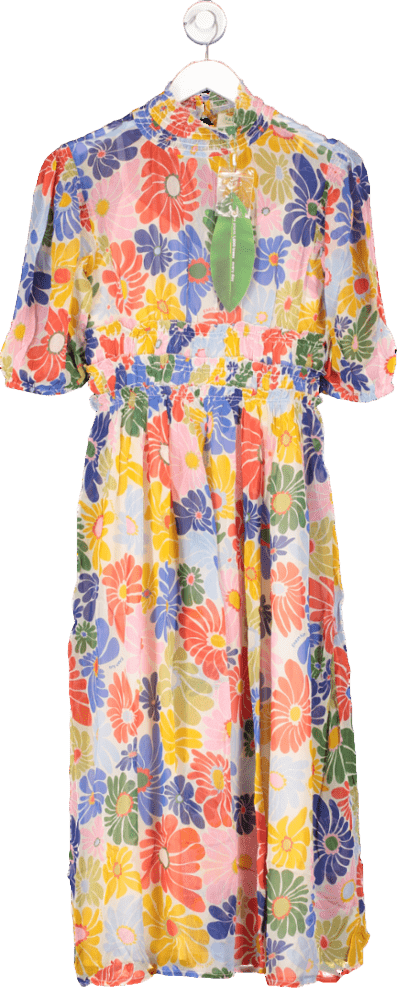 Farm Rio Multicoloured Sunny Daisy Sand Maxi Dress UK XL - Reliked