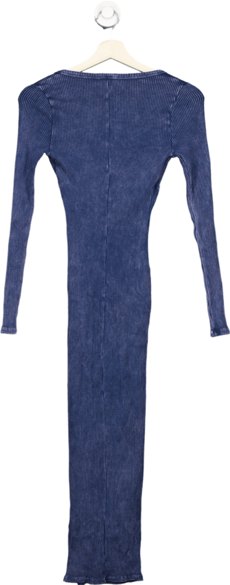 Fashion Nova Blue Ribbed Long Sleeve Dress XS - Reliked