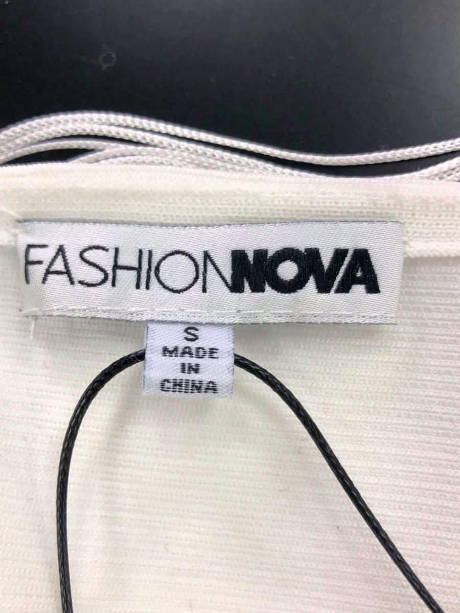 Fashion Nova White Fraza Fringe Halter Top UK S - Reliked