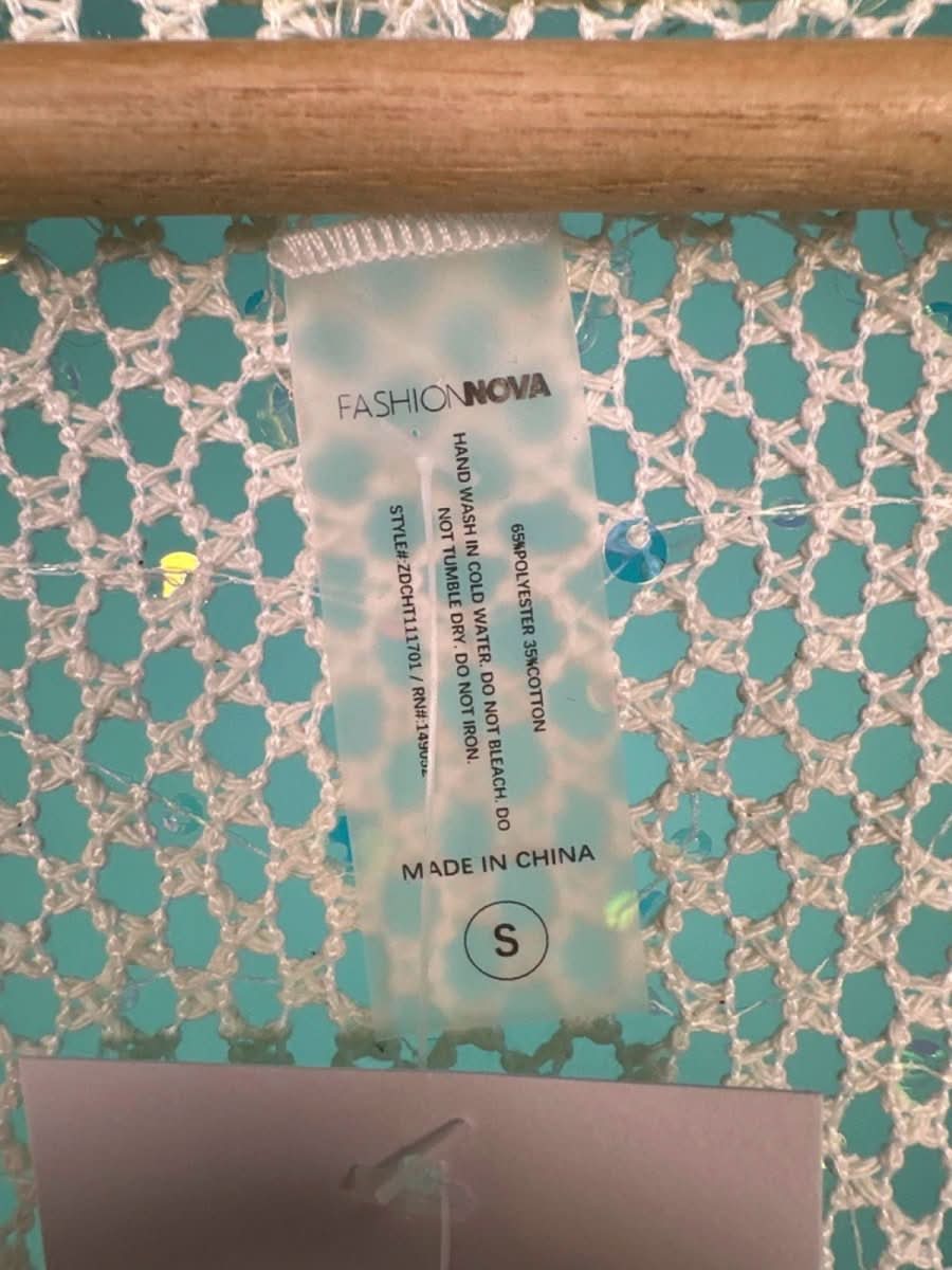 Fashion Nova White Mesh Maxi Dress UK S - Reliked