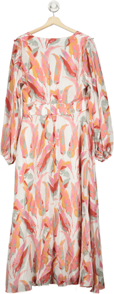 FatFace Multi - Colour Peony Painted Leaves Maxi Dress UK 12R - Reliked