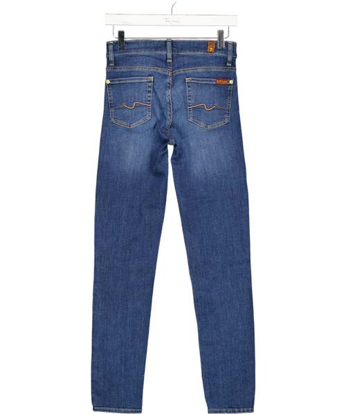 7 For All Mankind Mid Blue High Rise Skinny Jeans W25