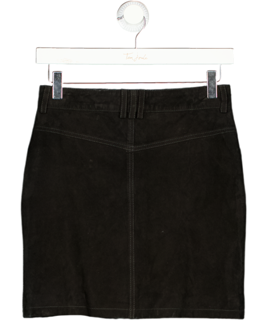 ANINE BING Black 100% Suede Leather Mini Skirt UK XS