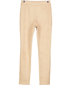 AAVELLE Beige Faux Suede Leggings UK S