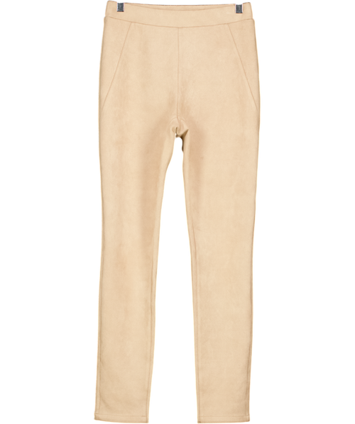 AAVELLE Beige Faux Suede Leggings UK S