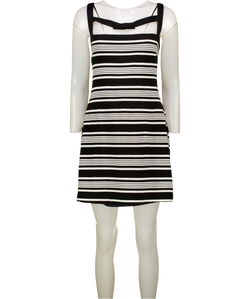 HUTCH Black Sleeveless Square-neck Knit Mini Dress UK XL