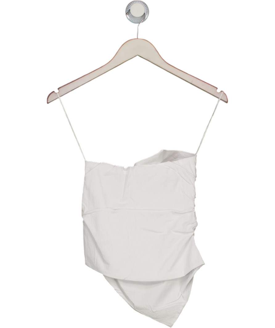 Abercrombie & Fitch White Ruched Bandeau Top UK XS