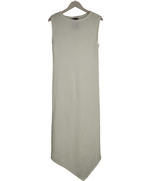 DISSH Cream Sleeveless Knit Asymmetric Hem Midi Dress UK S