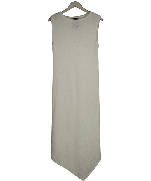 DISSH Cream Sleeveless Knit Asymmetric Hem Midi Dress UK S