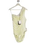 ASOS Arrange Draped Fringe One Shoulder Top In Winter White UK 12