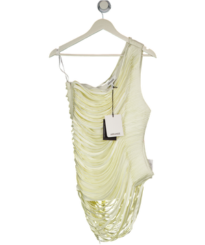 ASOS Arrange Draped Fringe One Shoulder Top In Winter White UK 12