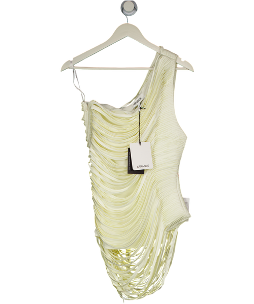 ASOS Arrange Draped Fringe One Shoulder Top In Winter White UK 12