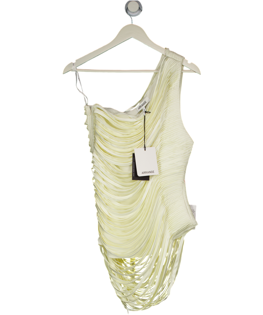 ASOS Arrange Draped Fringe One Shoulder Top In Winter White UK 12