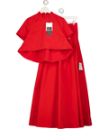 ARRANGE R-piece Red High Neck Top & Maxi Skirt Set UK 10