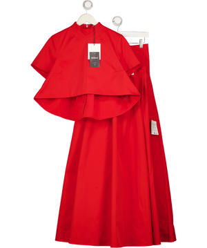 ARRANGE R-piece Red High Neck Top & Maxi Skirt Set UK 10