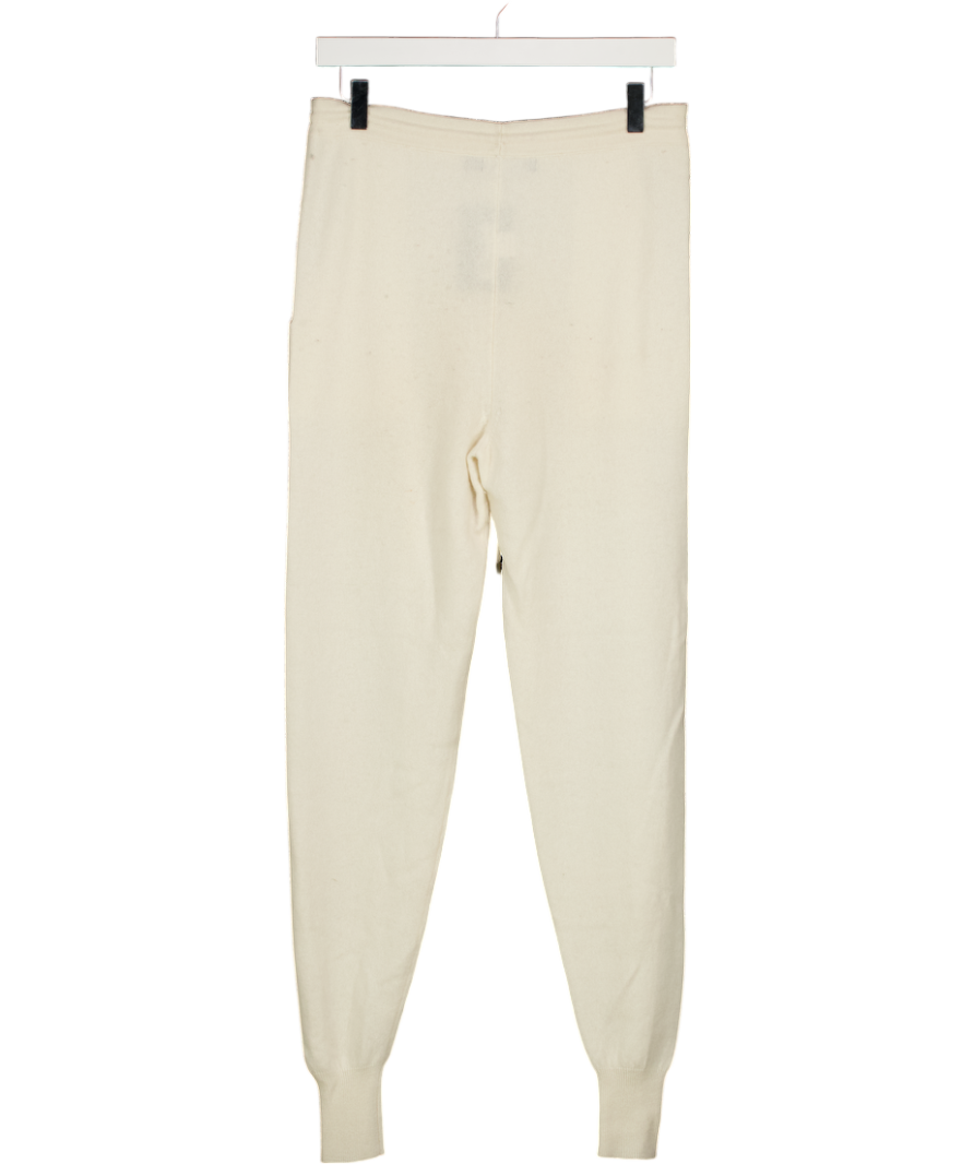 KAREN MILLEN Cream 100% Cashmere Knitted Jogger UK XS