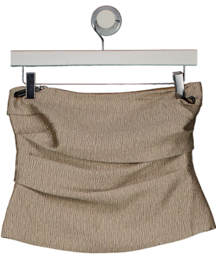 FOREVER NEW Metallic Gold Kamila Tucked Strapless Bandeau Top UK 8