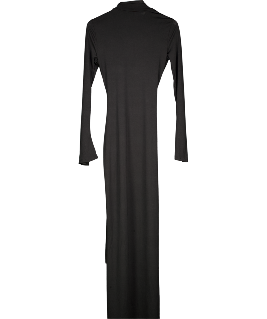 SHEIN Black Long Sleeve High Neck Cut Out Maxi Bodycon Dress UK XS