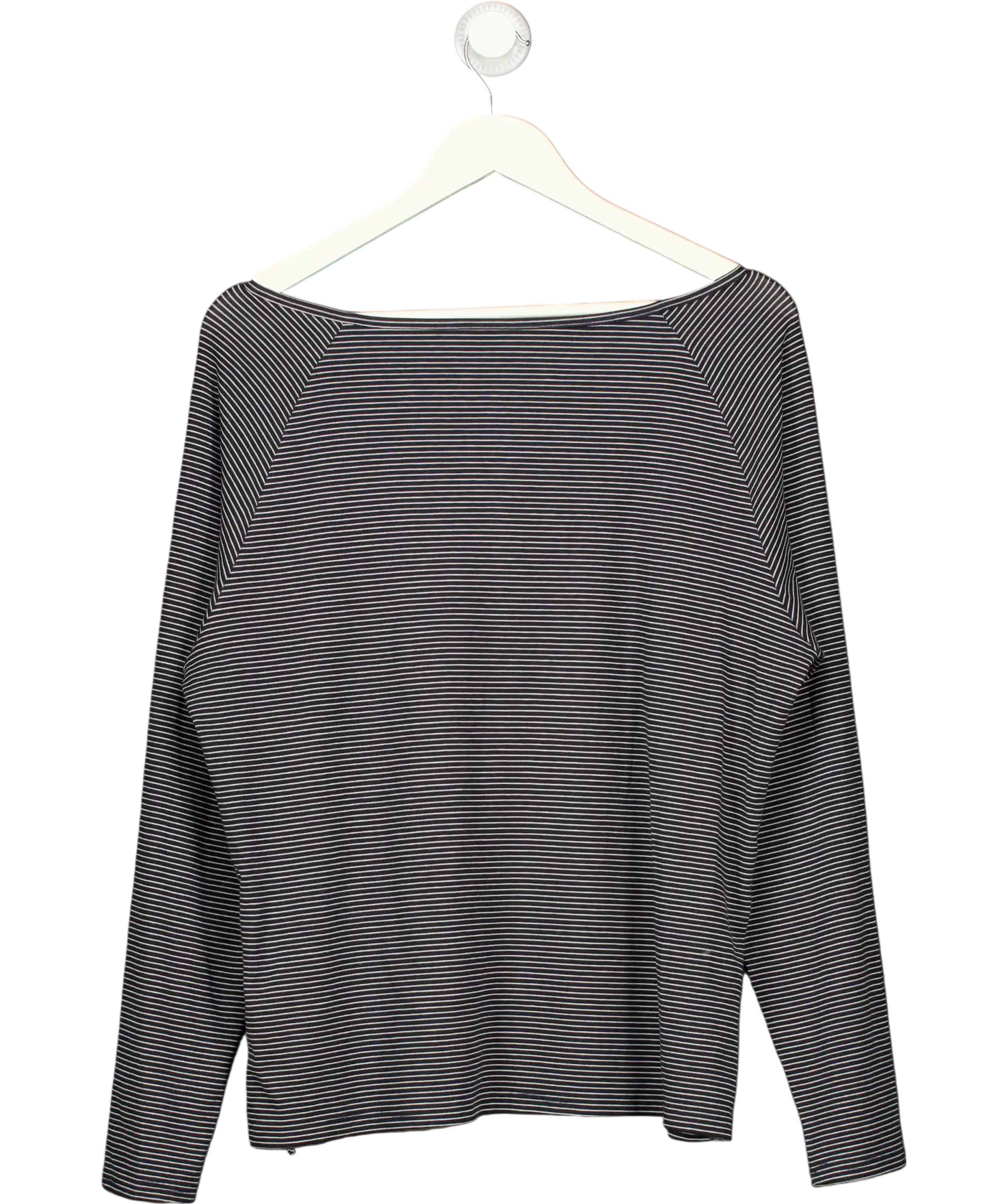 First Floor Black Striped Long Sleeve Top UK S