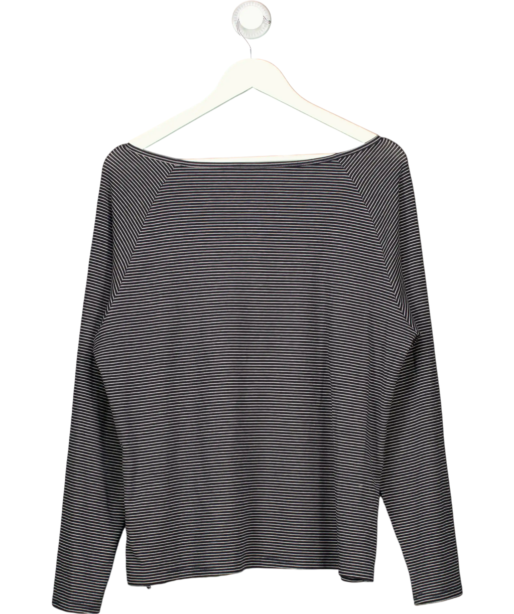 First Floor Black Striped Long Sleeve Top UK S