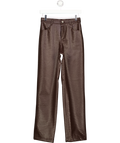 soho wardrobe Brown Woven Leather Trousers UK 8
