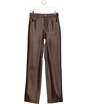 soho wardrobe Brown Woven Leather Trousers UK 8