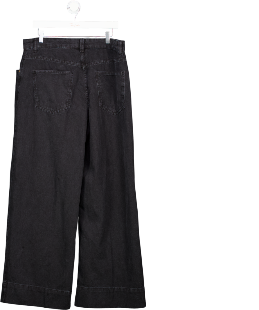 ASOS Black High Rise Wide Leg Jean UK 18