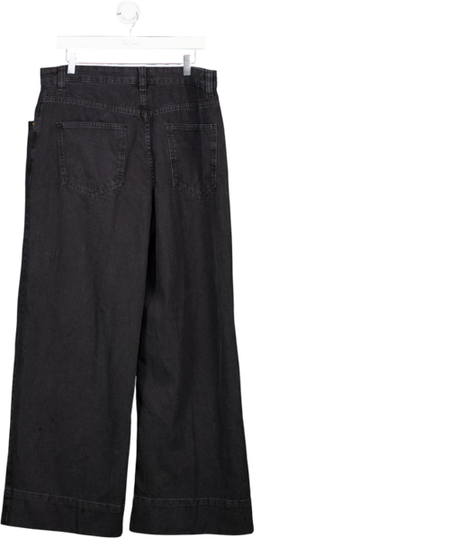 ASOS Black High Rise Wide Leg Jean UK 18