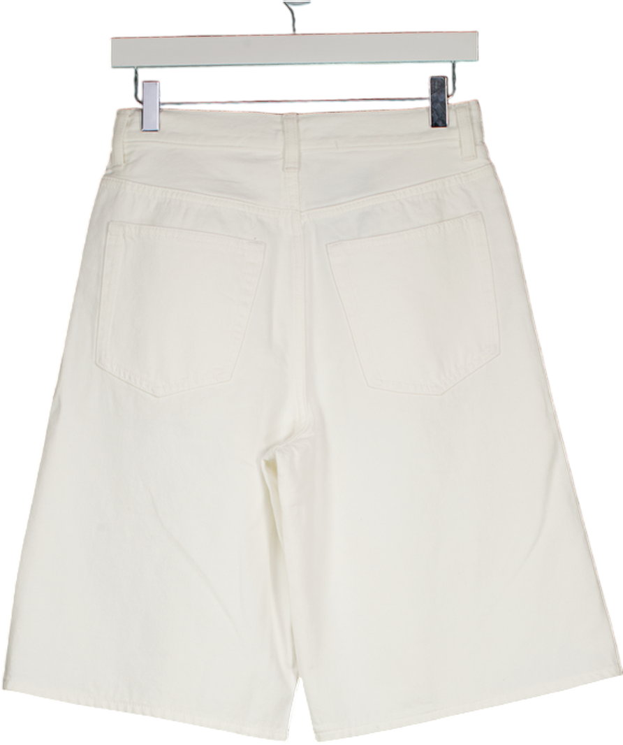 Arket White Long Denim Shorts W25