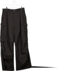 Arcana Black Wide Leg Zip Off Cargo Pants UK M