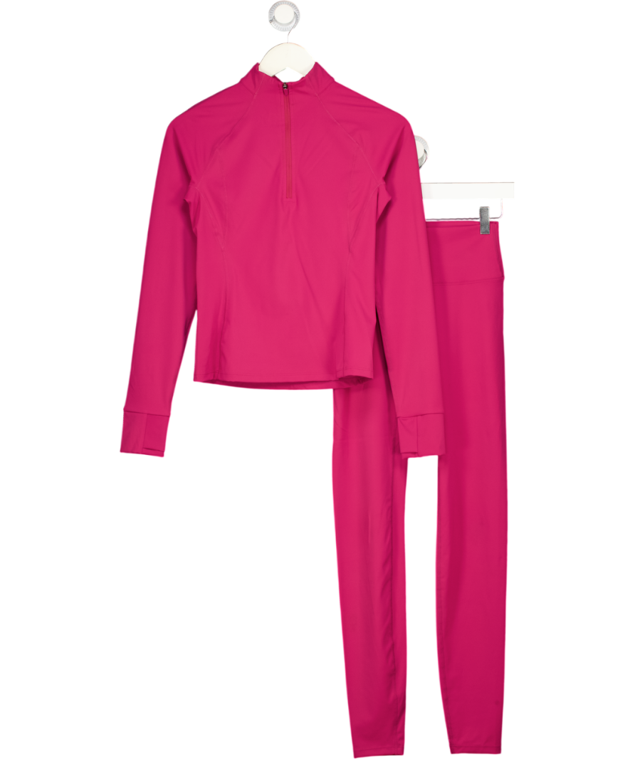 ADANOLA 2-piece Pink Long Sleeve Zip Top (uk M) & Leggings ( Uk S) Set - Tall Fit UK S/M