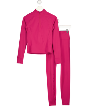 ADANOLA 2-piece Pink Long Sleeve Zip Top (uk M) & Leggings ( Uk S) Set - Tall Fit UK S/M