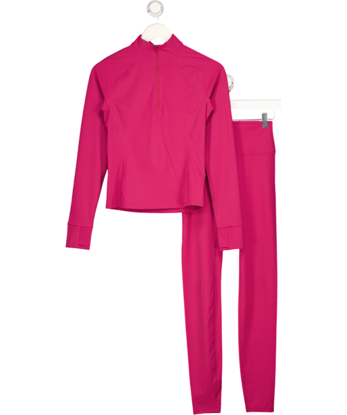 ADANOLA 2-piece Pink Long Sleeve Zip Top (uk M) & Leggings ( Uk S) Set - Tall Fit UK S/M
