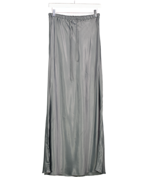 Topshop Grey Drawstring Satin Bias Maxi Skirt UK 10