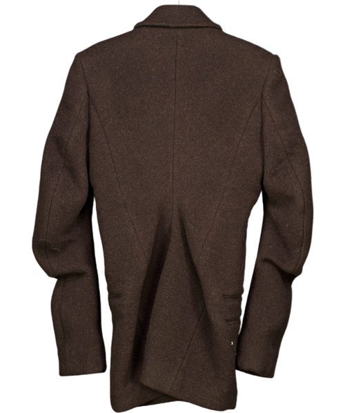 Alexander Wang Brown Stretch Felt Wool Fitted Blazer Us6 UK 10