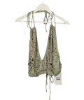 Jaded London Grey Xtal Studded Backless Plunge Top UK 8