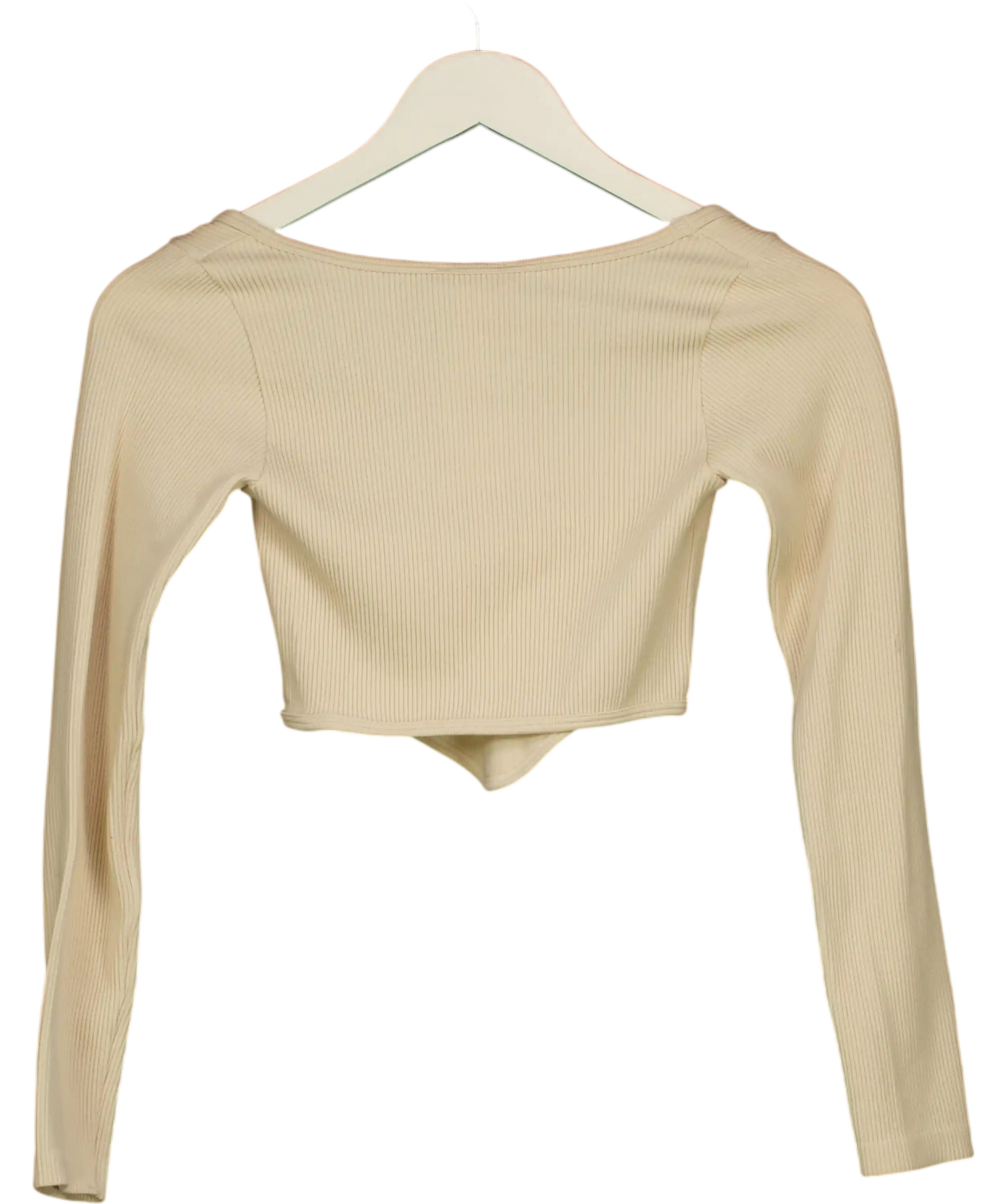 ZARA Beige Seamless Ribbed Crop Top UK XS/S