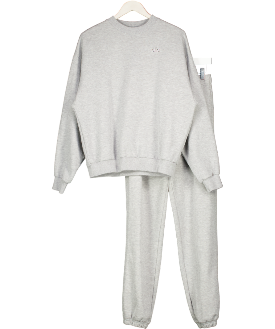 alo yoga Grey 2-piece Accolade French Terry Sweatshirt And Jogger Set UK S