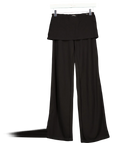 Ra everyday Black Layered Waist Cropped Flared Pants UK S