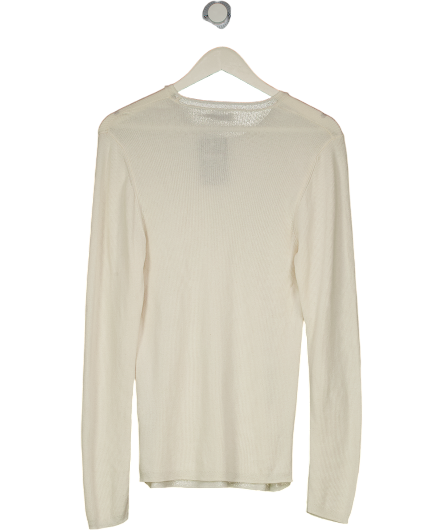 ZARA Cream Lightweight Ribbed Knit Jumper UK S/M