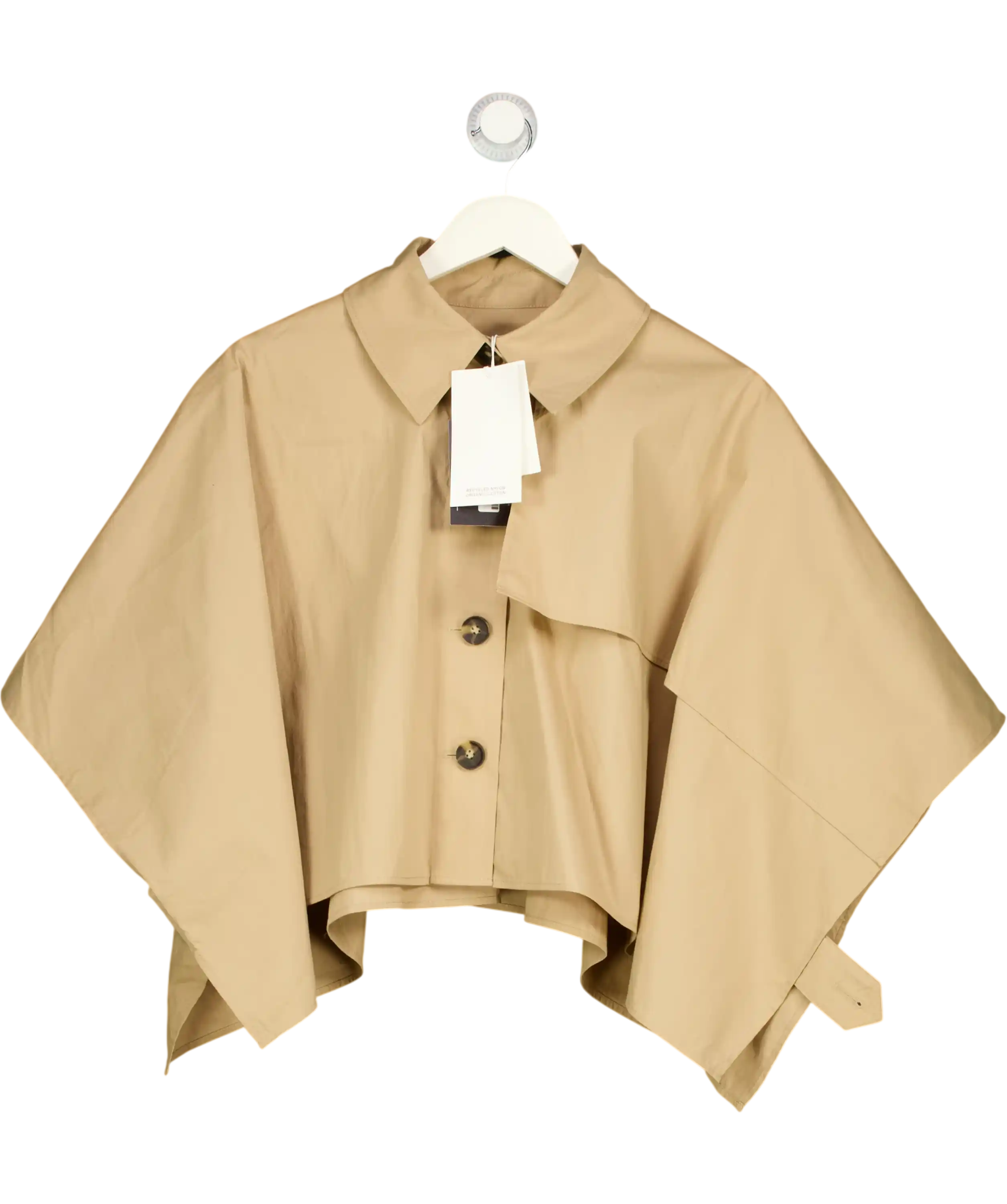 COS Beige Cropped Trench Coat Cape UK 8