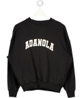 ADANOLA Black Varsity Oversized Cotton Sweatshirt UK XS