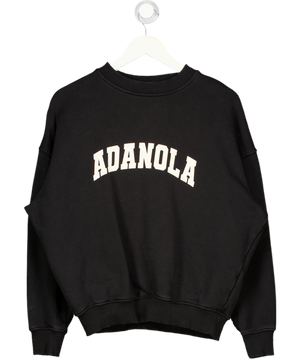 ADANOLA Black Varsity Oversized Cotton Sweatshirt UK XS