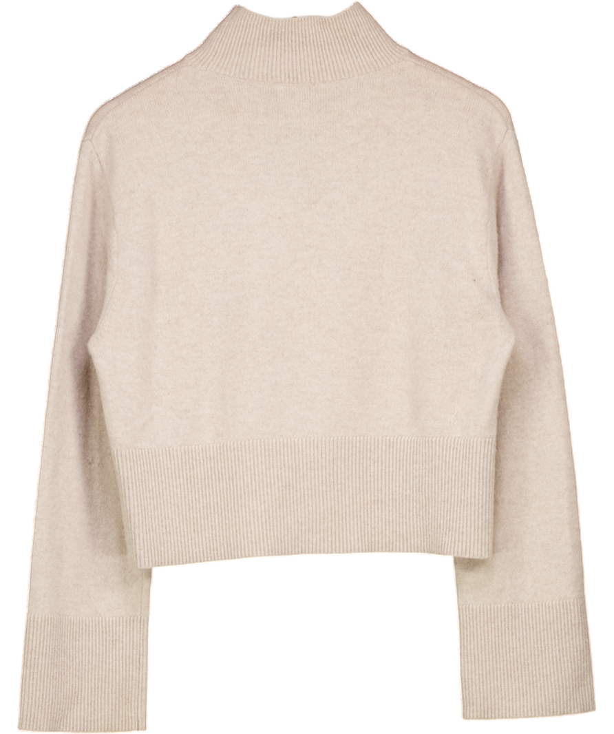 & Other Stories Beige Mock Neck Knit Jumper UK XS