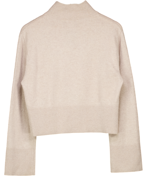 & Other Stories Beige Mock Neck Knit Jumper UK XS