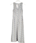 & Other Stories Dusty Blue Floral Sleeveless Button Up Midi Dress UK 6