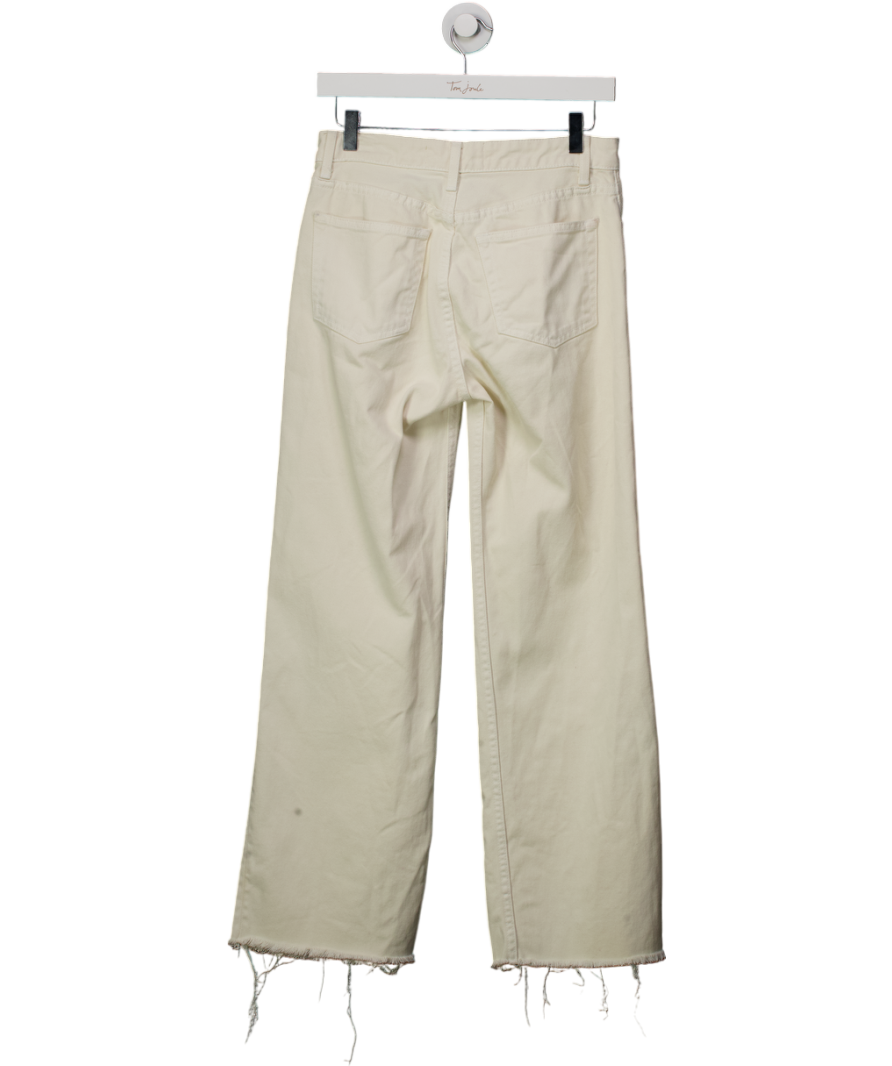 Reformation Cream High Rise Wide Leg Jeans W26