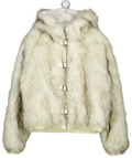JADED LONDON Cream Mendoza Faux Fur Jacket - Winter Jacket - Off-white UK L