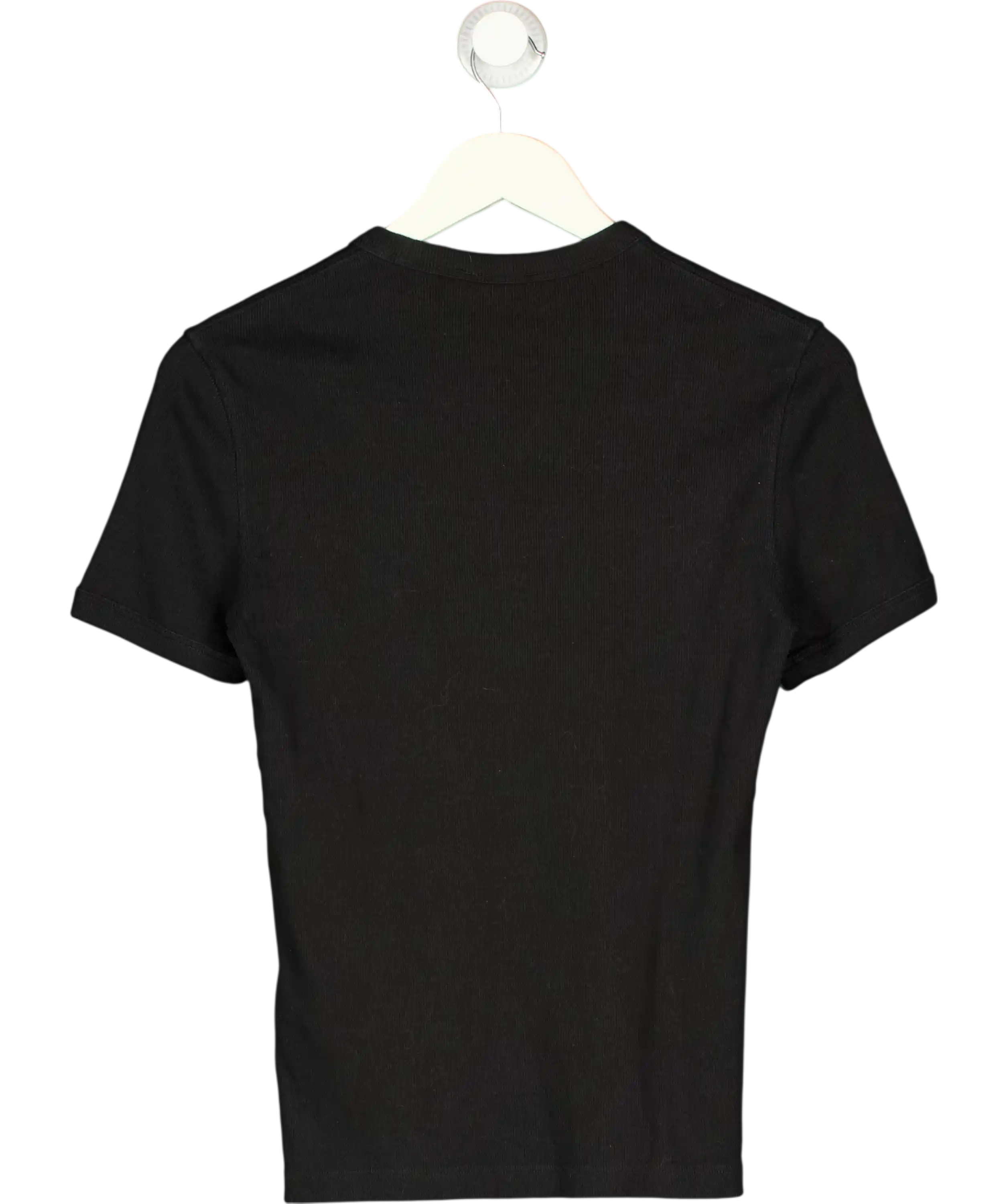 cos Black Slim Cotton Raglan T-shirt UK XS