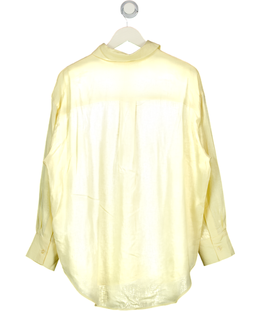 H&M Yellow Linen-blend Shirt UK S